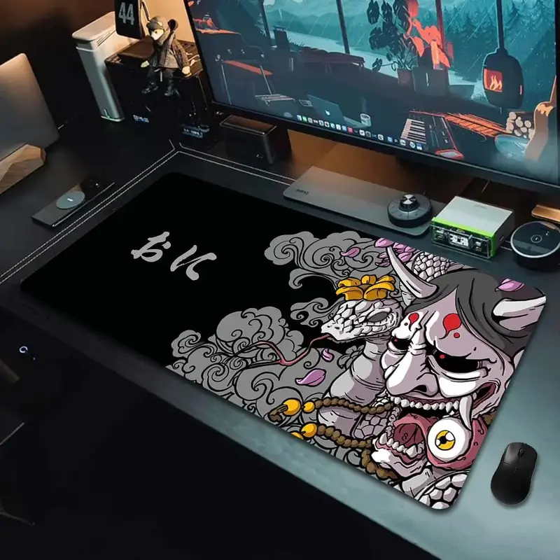 Extra Large Cartoon Monster Print Gaming Mouse Pad, 1 Count Large Gaming Mousepad for Gaming PC, Non-slip Desktop Keyboard & ...