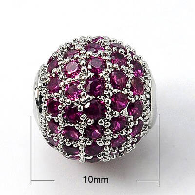 Brass Cubic Zirconia Beads