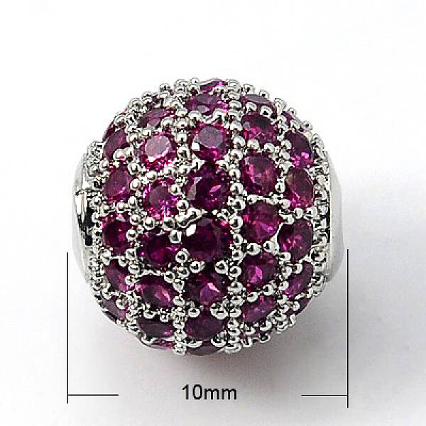 Brass Cubic Zirconia Beads