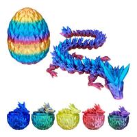 Crystal Dragon & Egg – Poseable 3D Printed Toy | Mystery or Choose Your Color – Collectible Figurine Gift