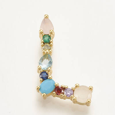 Brass Micro Pave Cubic Zirconia Pendants