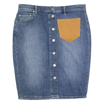 ALL SAINTS Womens Straight Skirt Blue Short Denim UK 14