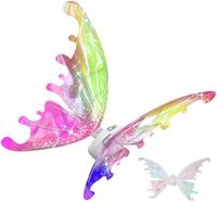 LED Electric Fairy Wings for Girls | Light-Up Moving Butterfly Wings with Music | Perfect for Halloween, Valentine’s Day, B...