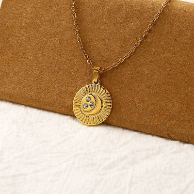 Vintage Real 18k Gold Plated Stainless Steel Pendant Necklaces for Women
