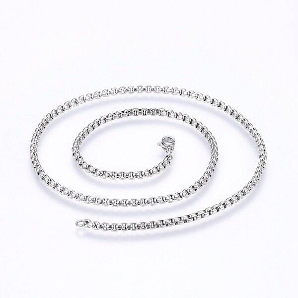 Non-Tarnish 304 Stainless Steel Box Chain Necklaces