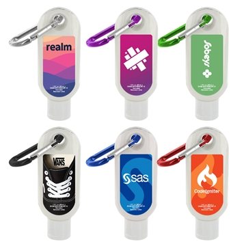 100 Custom 1.9 oz SPF 30 Sunscreen in Clear Bottle with Carabiner ...