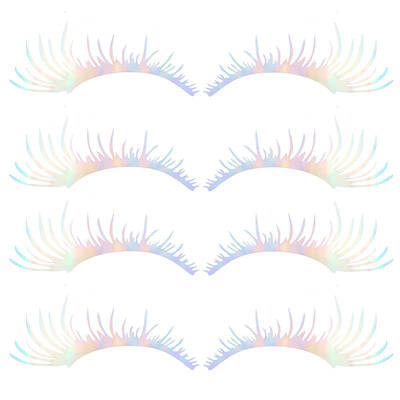 PET Laser Eyelash Car Stickers