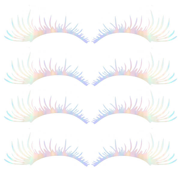 PET Laser Eyelash Car Stickers