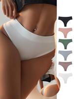 Women's Solid Thong, Minimalist Soft Comfy Breathable Cozy Panties for Daily Wear, Women's Underwear, Women's Knicker Bottoms...