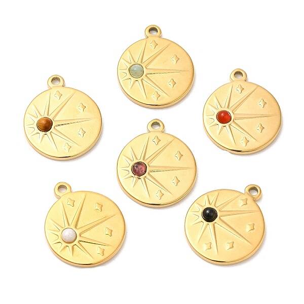 Ion Plating(IP) 316 Stainless Steel Flat Round Pendants