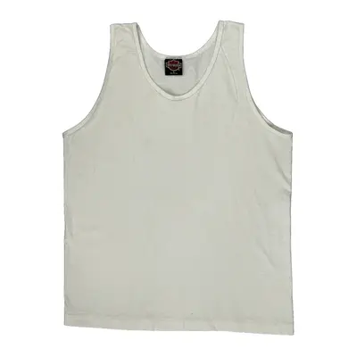 Made In Usa Harley Davidson Vest - Large White Cotton