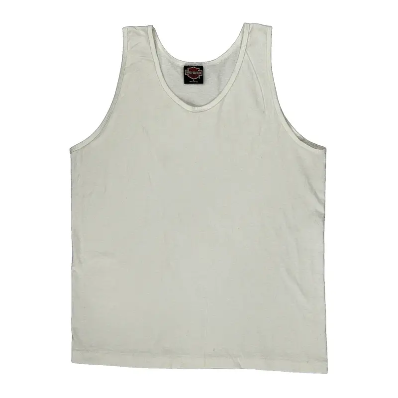 Made In Usa Harley Davidson Vest - Large White Cotton