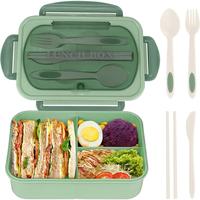 1220 ML Lunch Containers for Adults, LeakProof Lunch Box with Utensils, BPA Free, 3 Compartment Bento Box Microwave Safe, Ben...