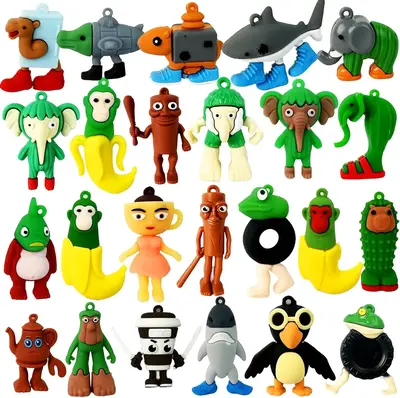 24pcs Italian Brainrot Toys, Tralalero Tralala Action Figure,Brainrot Meme Shark Figures Toys 2.5in,Funny Animals,Unique Key ...