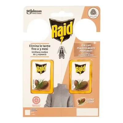 Raid Anti-moth Gel for Clothes, For Pleasantly Scented Garments, Fragranza With Cedar, 2 X 3G 6 Gr