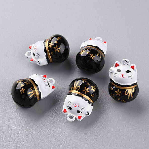 Baking Painted Brass Bell Pendants