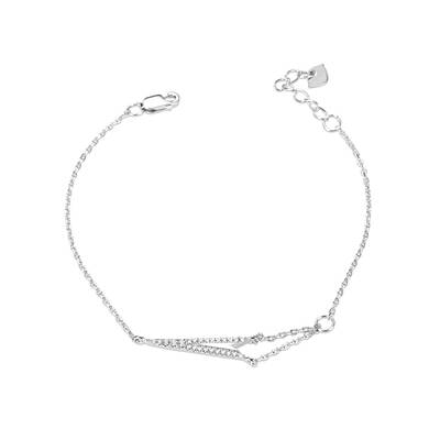 Fashion 925 Sterling Silver Cubic Zirconia Cupid/Cherub's Arrow Bracelet