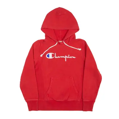 CHAMPION Reverse Weave Hoodie Red Pullover Womens XS