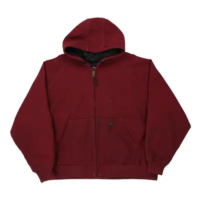 Carhartt Hoodie - 2XL Burgundy Cotton Blend