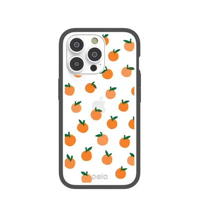 Clear Oranges iPhone 14 Pro Case With Black Ridge
