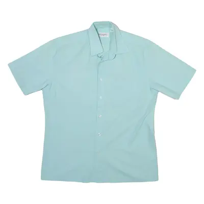 YVES SAINT LAURENT Mens Plain Shirt Blue M