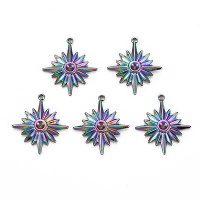 Rainbow Color 201 Stainless Steel Pendant Rhinestone Settings