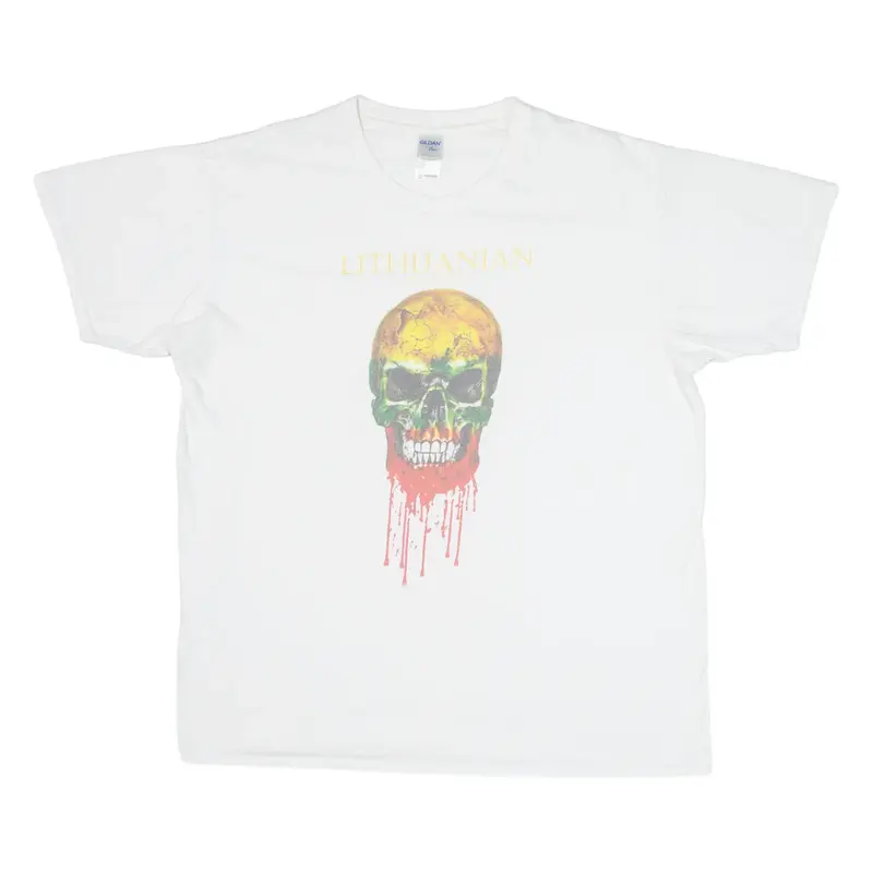 GILDAN Lithuanian Mens T-Shirt White 3XL