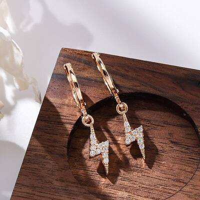 Brass Micro Pave Clear Cubic Zirconia Leverback Earrings
