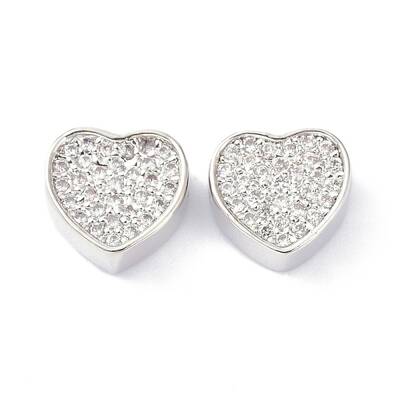 Brass Clear Cubic Zirconia Beads