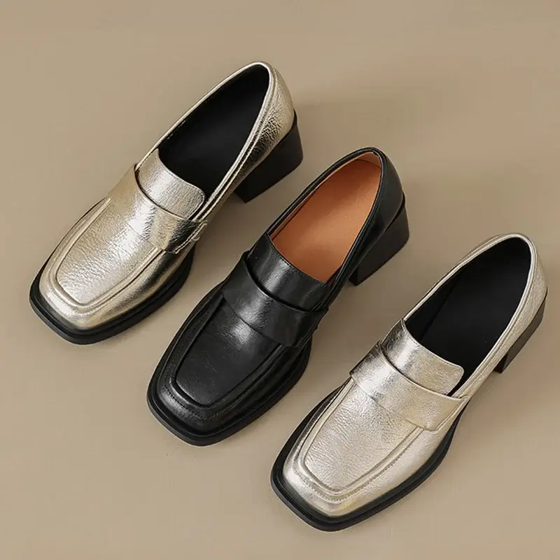 CHIKO Arnina Square Toe Block Heels Loafers Shoes