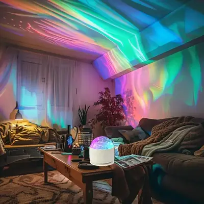 Northern Lights Projector Lamp, 1 Count USB Powered Bedroom Galaxy Projector with 16 Color Patterns and IR Remote Control, Pr...