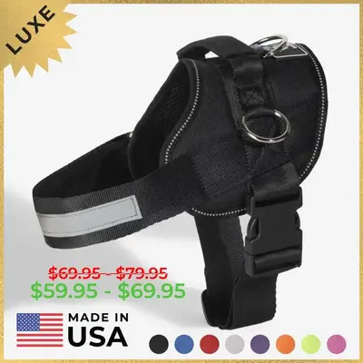 Joyride LUXE Dog Harness Made in the USA, Premium Quality with Side Rings, 3 Leash Attachment Points, Reflective Features for...