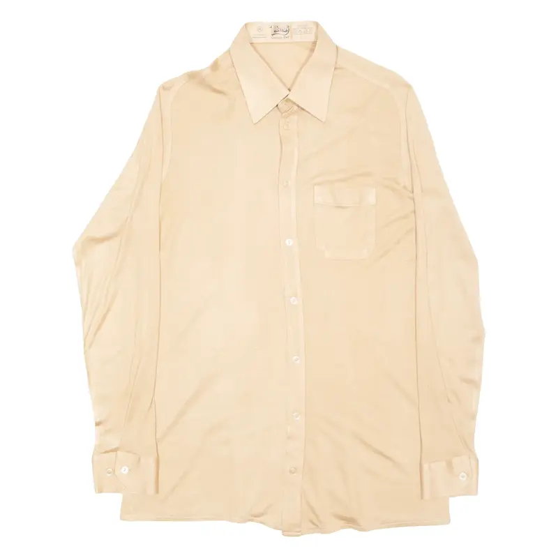 LIBERO Mens Plain Shirt Brown Long Sleeve M