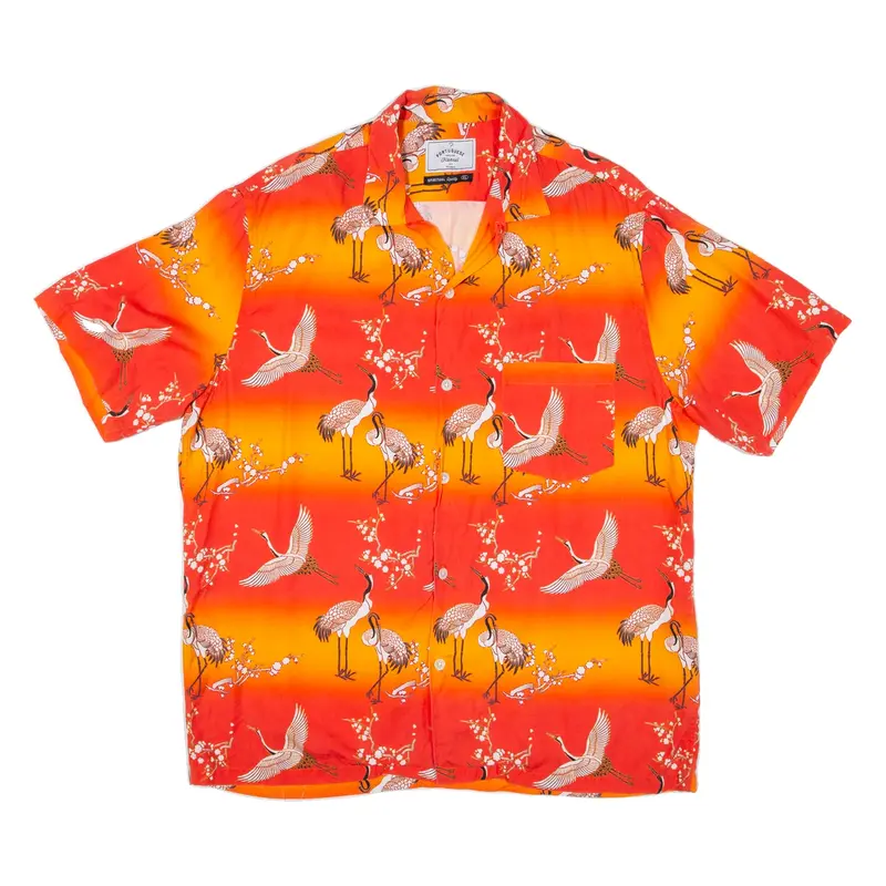 PORTUGUESE Animals Mens Shirt Orange Crazy Pattern XL
