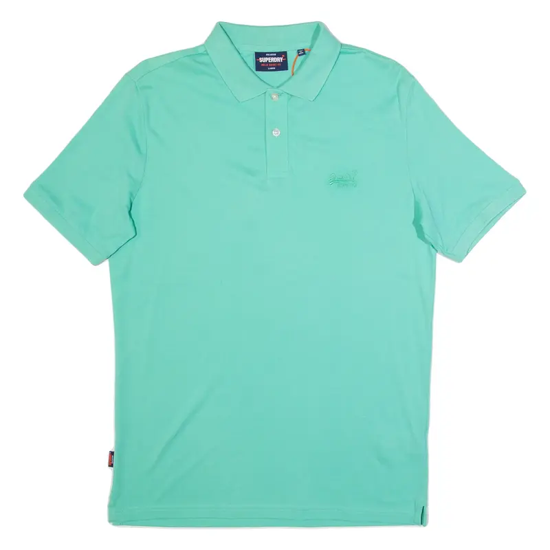SUPERDRY Mens Polo Shirt Green L