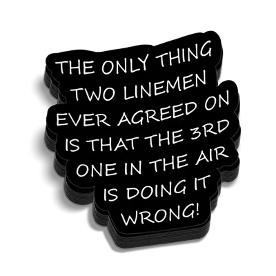 Two Linemen Hard Hat Decal