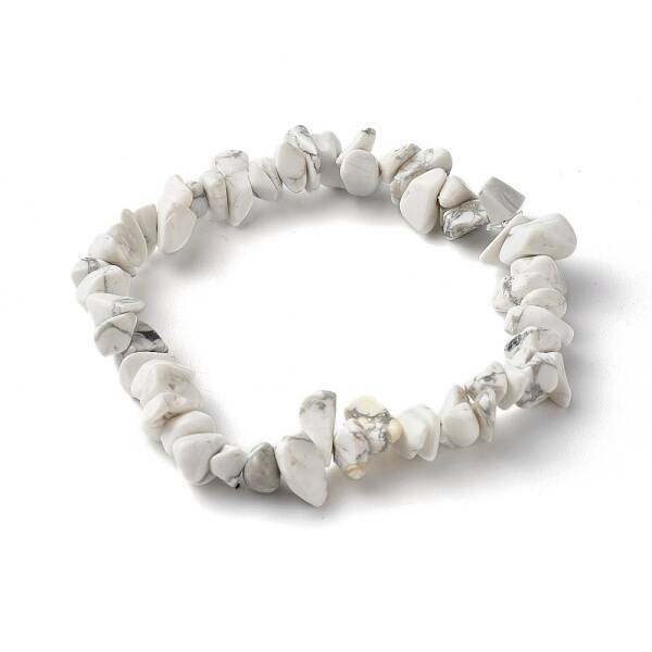 Synthetical Howlite Chip Beads Stretch Bracelet for Women