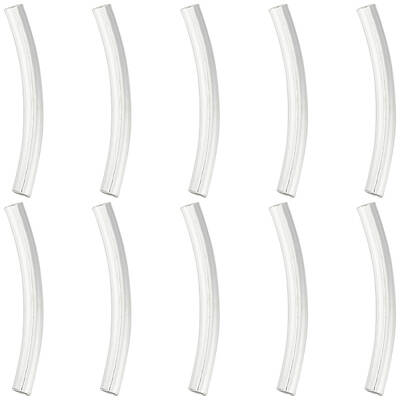 10Pcs Tube 925 Sterling Silver Beads