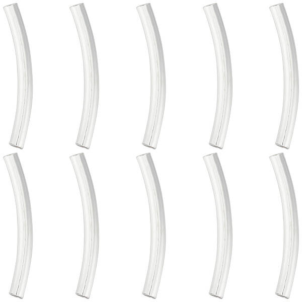 10Pcs Tube 925 Sterling Silver Beads