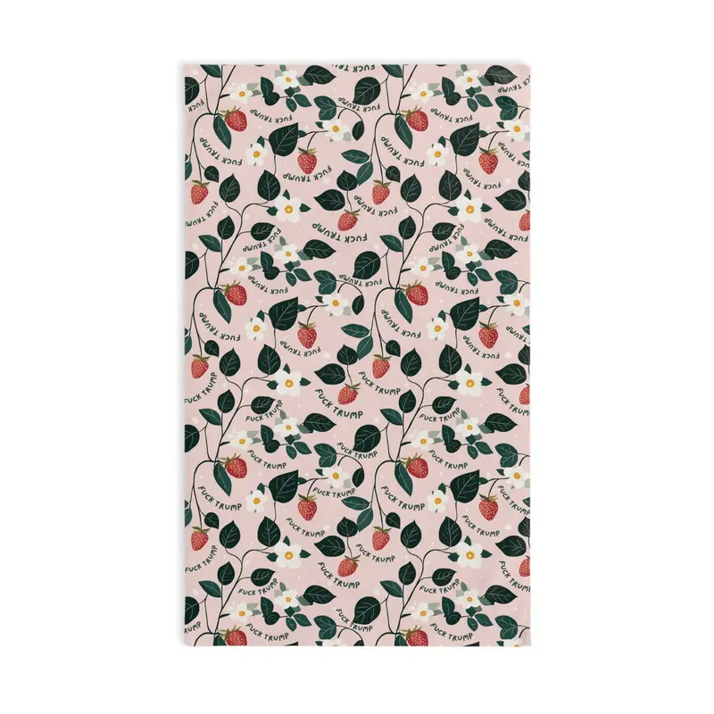 Subtle Strawberry Hand Towel, Funny Political Home Decor, Berry Kitchen or Bath Towel, Sarcastic Tea Towel, Liberal Gag Gift