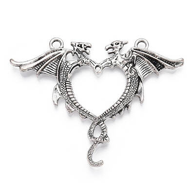 Tibetan Style Alloy Dragon Big Pendants
