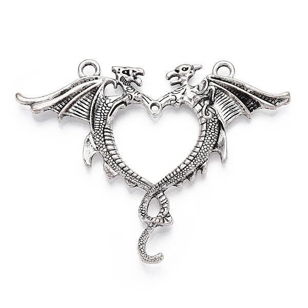 Tibetan Style Alloy Dragon Big Pendants