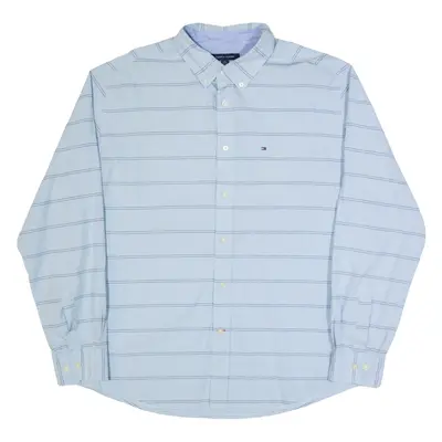 TOMMY HILFIGER Mens Shirt Blue Striped Long Sleeve XL