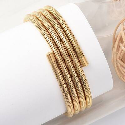 304 Stainless Steel Spring Multi-strand Bangles for Women