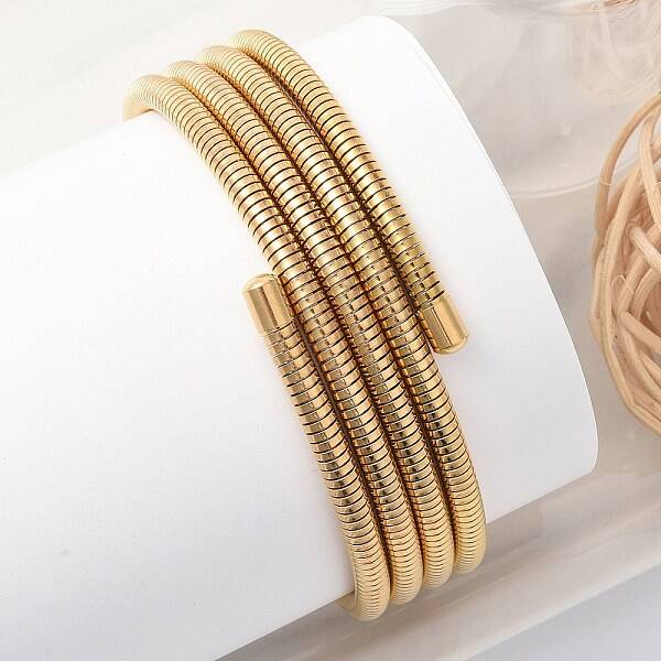 304 Stainless Steel Spring Multi-strand Bangles for Women