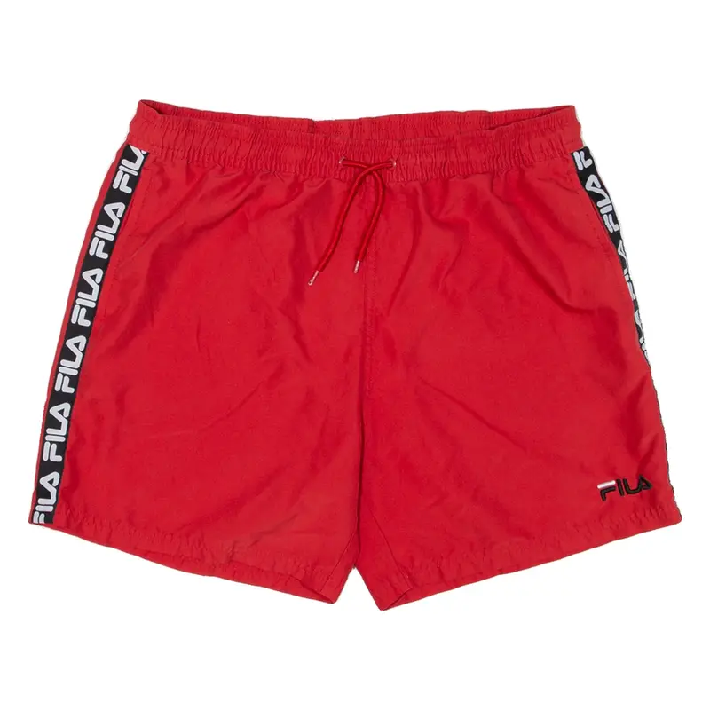 FILA Mesh Lining Mens Swimming Shorts Red Relaxed M W34