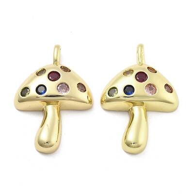 Brass Micro Pave Cubic Zirconia Pendants