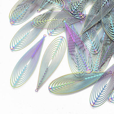 Ion Plating(IP) 304 Stainless Steel Filigree Big Pendants