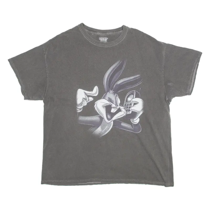 LOONEY TUNES Womens T-Shirt Grey M