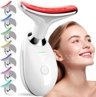 7 Color LED Electric Facial Massager, Beauty Neck Instrument  Skin Care Face Massager, Vibration for Skin Care and Double Chi...